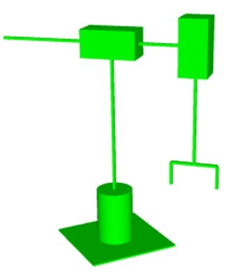 Модель механической системы с тремя подвижными звеньями